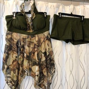 Swim Matching outfit two-piece metallic Athletic
